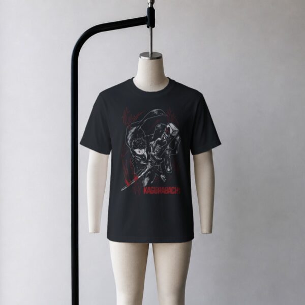 Kagurabachi t-shirt in black with Chihiro character graphic print, unisex classic fit