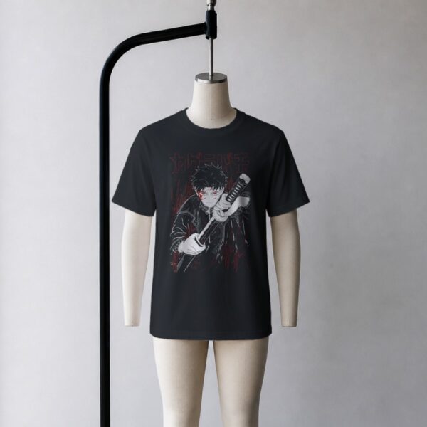 Kagurabachi t-shirt in black with Chihiro character graphic print, unisex classic fit