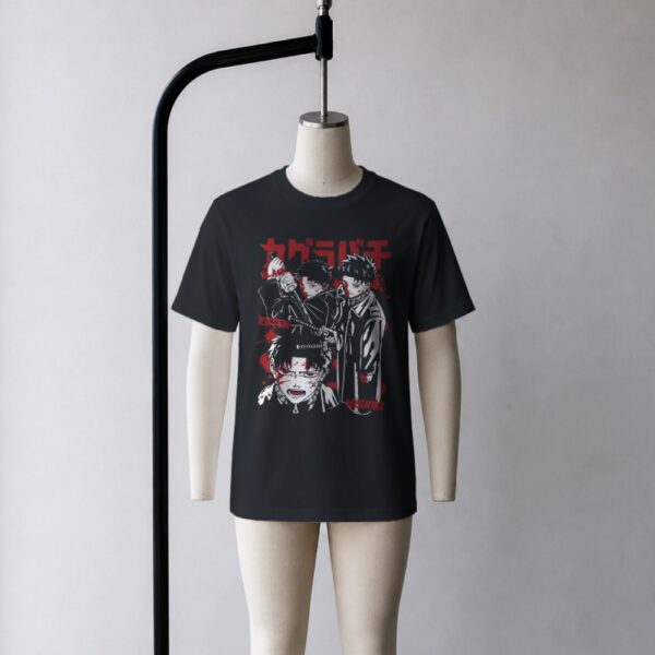 Kagurabachi t-shirt in black with Chihiro character graphic print, unisex classic fit