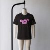 Daddy's Boy graphic tee in black cotton, bold pink retro text print, unisex relaxed fit