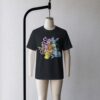 Eevee t-shirt in black with all Eeveelution group graphic including Umbreon, Espeon, Sylveon, Glaceon, Vaporeon, Jolteon and Flareon, unisex fit front view