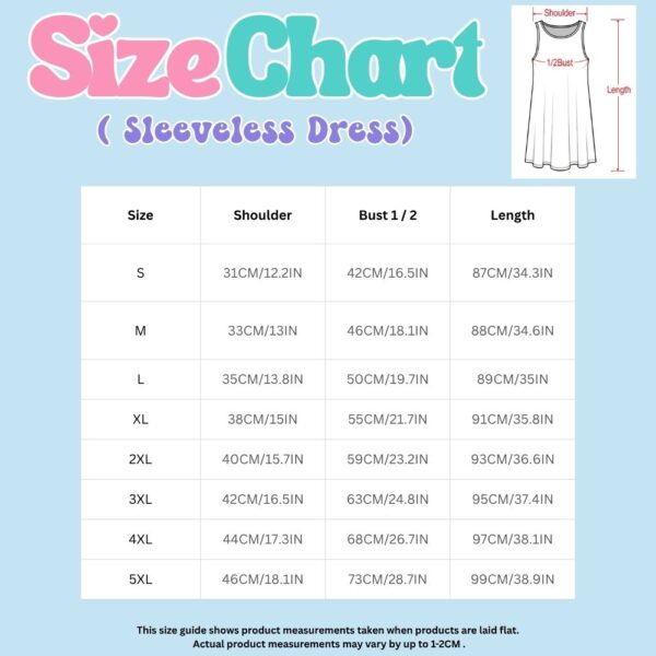 loose-sleeveless-dress size chart