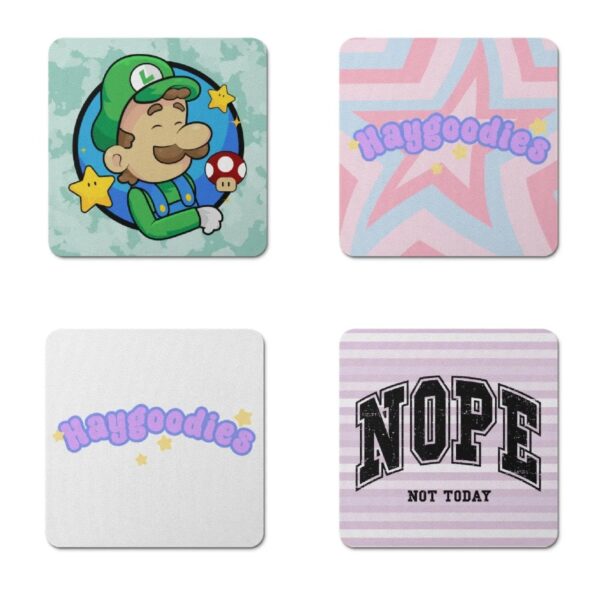 Personalised Square Coasters Set of 4 | Custom Wooden Coasters