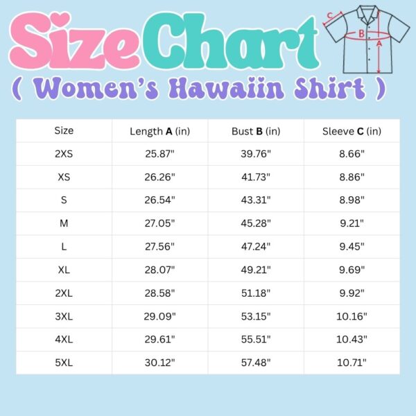 womens-fit-hawaiian-shirt-size-chart-usa Women's Blue Rose Hawaiian Shirt | Floral All Over Print 2XS-5XL