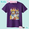 kids-mina-purple Sailor Venus kids t-shirt anime print with retro magazine style layout