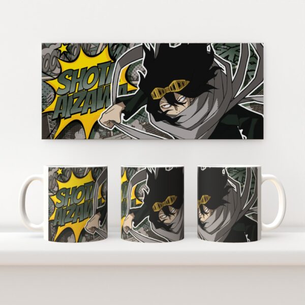 Aizawa Shota Eraserhead My Hero Academia 11oz ceramic mug with full wrap comic style print