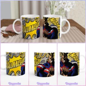 allmight All Might My Hero Academia 11oz ceramic mug with full wrap comic style print