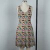 catpoke-vneck-tank-dress-fr women's cat pokemon v-neck tank dress sleeveless beige meowth litten glameow purrloin espurr sprigatito skitty side pockets stretchy sizes s-5xl