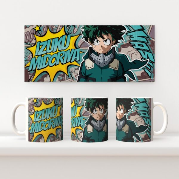 Izuku Midoriya Deku My Hero Academia 11oz ceramic mug with full wrap comic style print