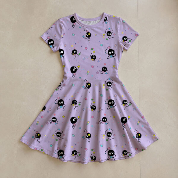 dress-sootsprite-purple-fr Women's Soot Sprite Dress | Studio Ghibli All Over Print XS-5XL