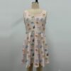 eeveeevo1-girlssleevelessdres-fr girls pink sleeveless dress with Eevee evolutions print fit and flare Pokemon