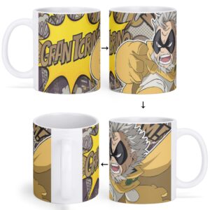grant Gran Torino My Hero Academia 11oz ceramic mug with full wrap comic style print