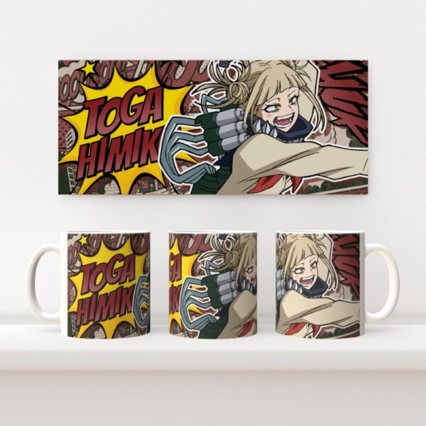 himiko Himiko Toga My Hero Academia 11oz ceramic mug with full wrap comic style print