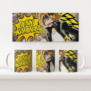 kaminari Kaminari Denki Chargebolt My Hero Academia 11oz ceramic mug with full wrap comic style print