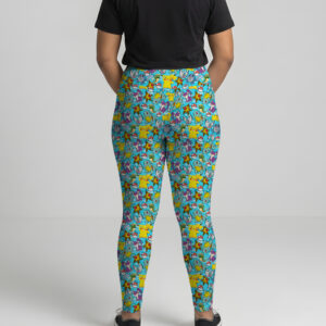 Pokemon high waist leggings with all-over print of Pikachu Squirtle Charmander and Pokemon characters