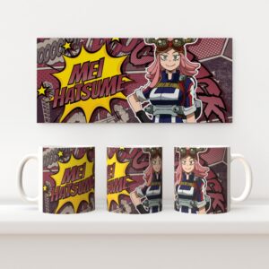 mei Mei Hatsume My Hero Academia 11oz ceramic mug with full wrap comic style print