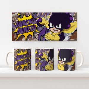 mineta Mineta Minoru Grape Juice My Hero Academia 11oz ceramic mug with full wrap comic style print