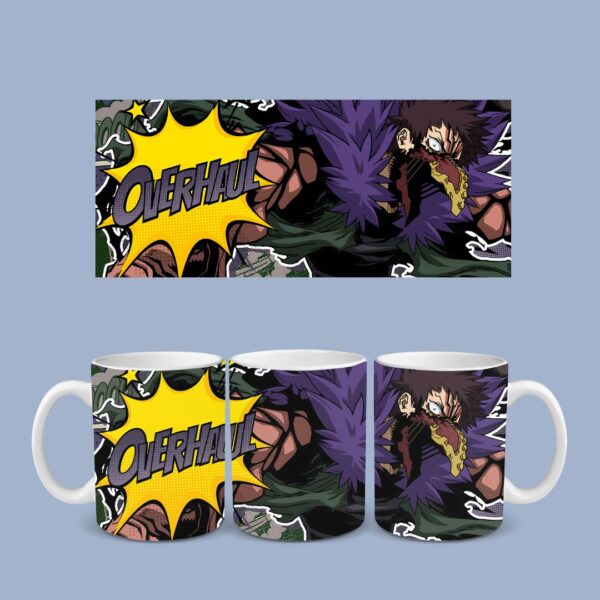 overhaul 2 Overhaul Chisaki Kai My Hero Academia 11oz ceramic mug with full wrap comic style print design