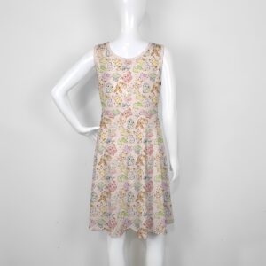 women's cute pokemon sleeveless skater dress pink pikachu eevee piplup togepi jigglypuff clefairy shaymin torchic high waist round neck sizes xs-5xl