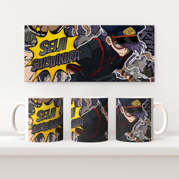 Seiji Shishikura My Hero Academia 11oz ceramic mug with full wrap comic style print