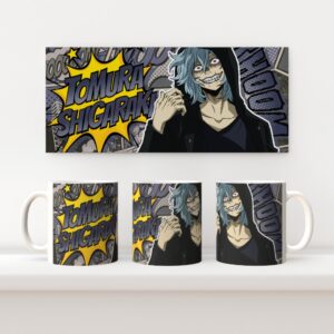 Shigaraki Tomura My Hero Academia 11oz ceramic mug with full wrap comic style print design