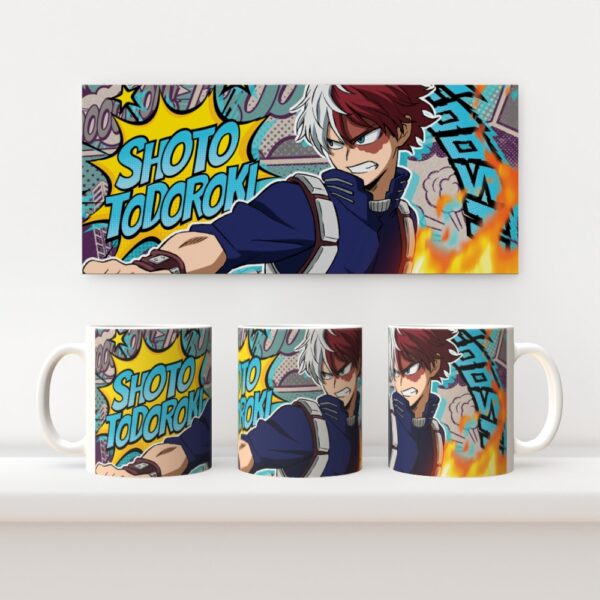 shoto Shoto Todoroki My Hero Academia 11oz ceramic mug with full wrap comic style print