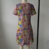 strawberryshortcake-shortsleeve-dress-bk women's strawberry shortcake short sleeve dress colorful all over print pink trim sizes s-5xl