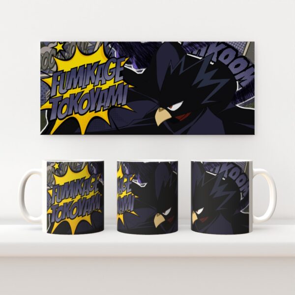 Fumikage Tokoyami My Hero Academia 11oz ceramic mug with full wrap comic style print