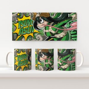 tsuyu Asui Tsuyu Froppy My Hero Academia 11oz ceramic mug with full wrap comic style print