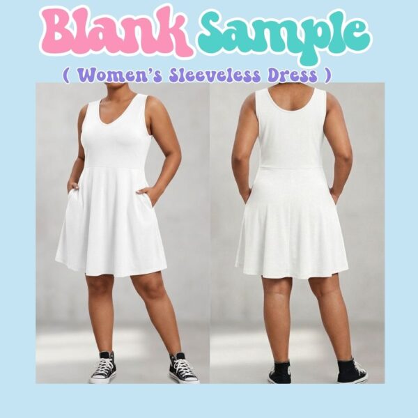 womens-vsleevelessdress-blankfit women's cute v-neck tank dress sleeveless side pockets stretchy sizes s-5xl