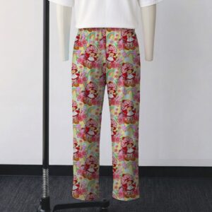 420 Strawberry Shortcake all-over print lounge pants on pastel yellow background