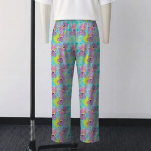 FernGully Batty Koda 90s retro all-over pattern lounge pants on teal background
