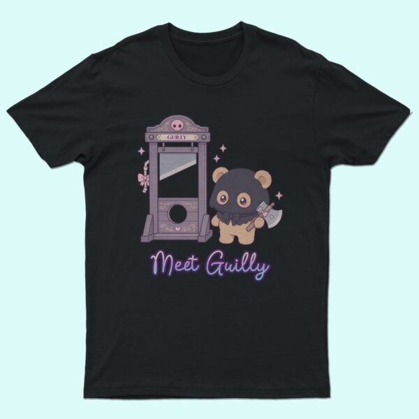 bear-guilly-tshirt-fr Meet Guilly bear t-shirt black creepy cute guillotine axe design