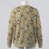 belle-cardigan-bk Beauty and the Beast Belle and enchanted rose print yellow unisex V-neck button cardigan sweater sizes S to 7XL