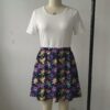 Dark starry galaxy skater skirt featuring Bluey and Pokemon characters with side pockets