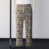 catpoke-loungepants-fr Cat Pokemon pattern lounge pants on beige background with Meowth and Litten