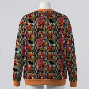Retro Disney Halloween cardigan sweater with Mickey Mouse Donald Duck pumpkin frames unisex sizes S to 7XL