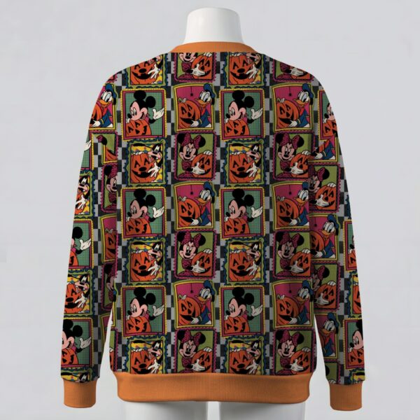 Retro Disney Halloween cardigan sweater with Mickey Mouse Donald Duck pumpkin frames unisex sizes S to 7XL