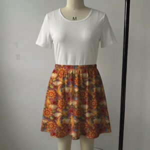 Dragonite Sunflowers Skater Skirt with Pockets - Anime Skirt
