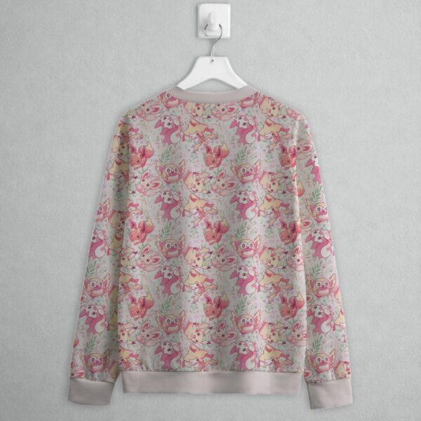 floralpinkpoke-sweatshirt-bk Kawaii Pokemon sweatshirt pastel pink floral print Eevee Pikachu Rowlet Pachirisu crew neck