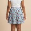 frieren-skirt-bk Frieren anime skater skirt with all-over print with side pockets worn by model