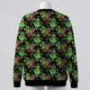 Ghostbusters Slimer skateboarding print black unisex V-neck button cardigan sweater sizes S to 7XL