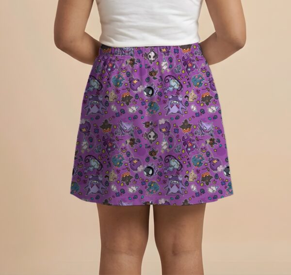 Women's Ghost Type Skater Skirt | Pokemon All Over Print with Pockets S-8XL