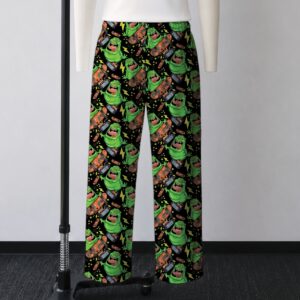 ghostbusters slimer lounge pants unisex drawstring waist relaxed fit black sizes s-5xl