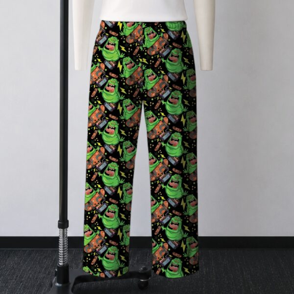 ghostbusters-loungepants-bk ghostbusters slimer lounge pants unisex drawstring waist relaxed fit black sizes s-5xl
