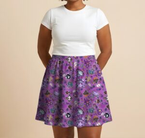 ghosts-skirt-fr Women's Ghost type Pokemon skater skirt S to 8XL