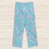 hakubblue-loungepants-flatlay-fr haku dragon blue lounge pants drawstring waist 100% polyester jersey no pockets relaxed fit sizes s-5xl