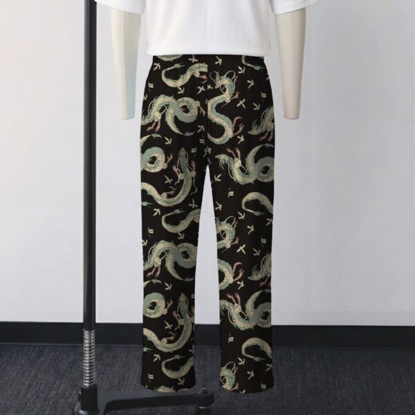 Spirited Away Haku river dragon all-over print black lounge pants 