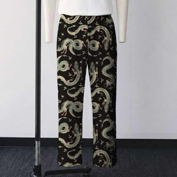 Spirited Away Haku river dragon all-over print black lounge pants 