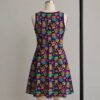 Spooky kawaii Halloween Pokemon print sleeveless A-line dress with pumpkin Pikachu womens sizes S to 5XL